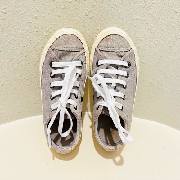 Converse Kids Custom Rare Unisex Low Top Lilac Leather Sneakers 11 - Picture 2 of 7